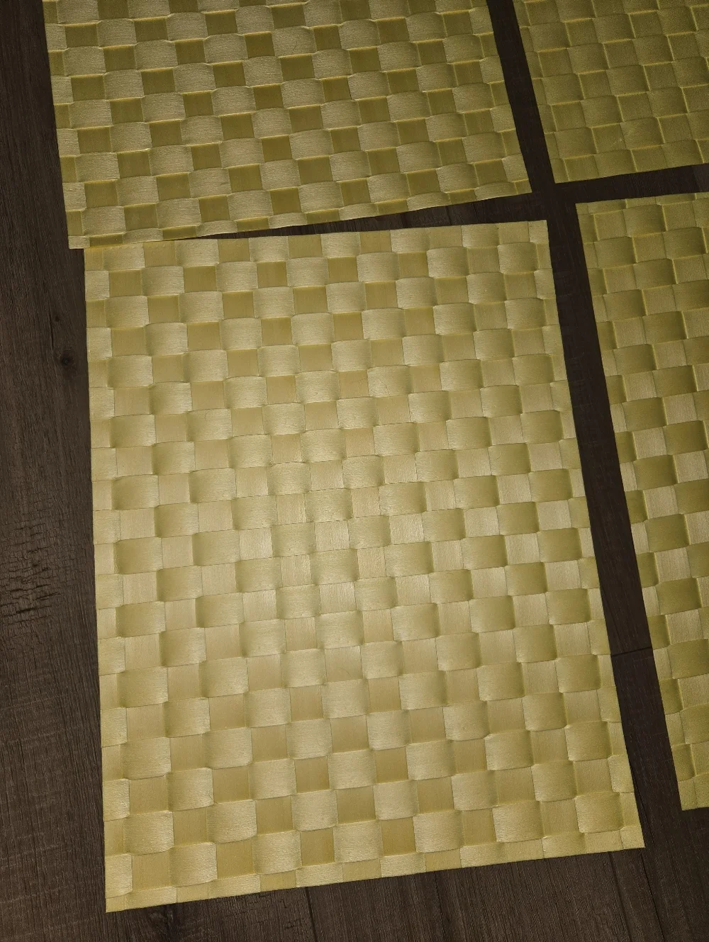 Woven Yellow Placemats Set – Textured Basket Weave Table Mats